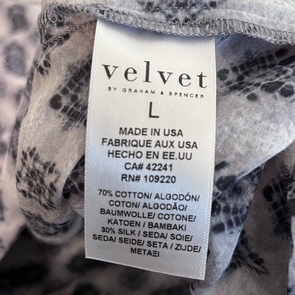 Velvet by Graham & Spencer Sz L Batik Tie-Dye Print Boho Kaftan Tunic Top - Picture 11 of 13